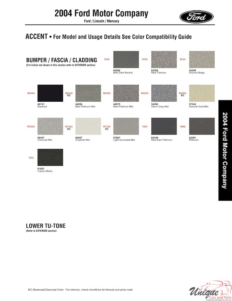 2004 Ford Paint Charts Sherwin-Williams 3